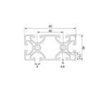 Aluminijumski profil CLAK 40X80 LT