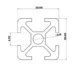 Aluminijumski profil CLAK 20x20x3000mm