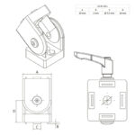 Zglob sa kočnicom za aluminijumski profil 40×40-SET / XLE-RJ-40-L