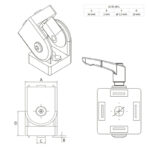 Zglob sa kočnicom za aluminijumski profil 40×40-SET / XLE-RJ-40-L