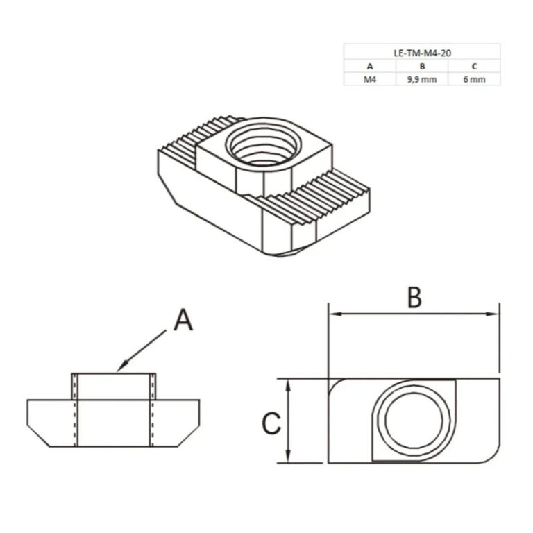 T matica / LE-TM-M4-20 /pakovanje od 50 komada/ | Konstruktivni profili