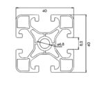 Aluminijumski profil CLAK   /CRNA/   40X40x3000mm LT